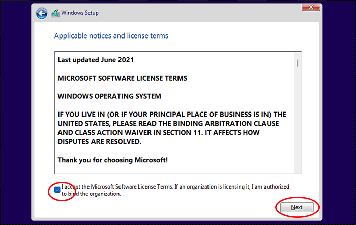 tick the checkbox to accept terms