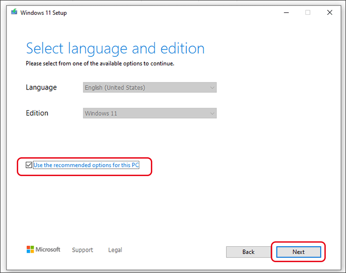 select language and edition