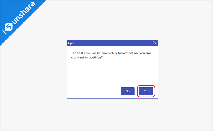 USB formatting prompt