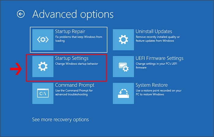 choose Startup settings