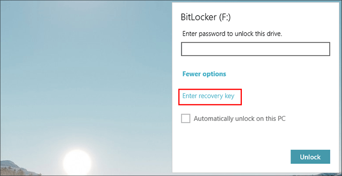 click Enter recovery key