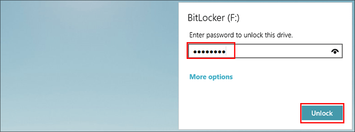 enter BitLocker password