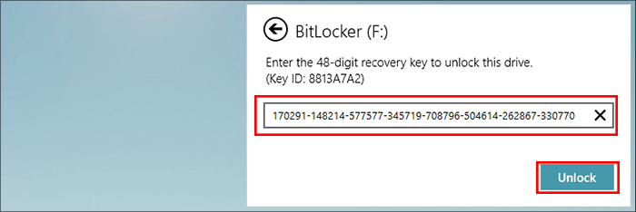 enter BitLocker recovery key