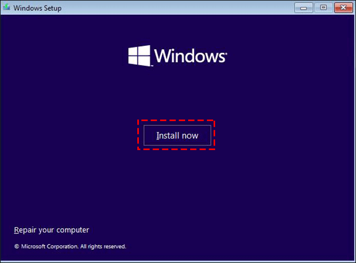 install windows now