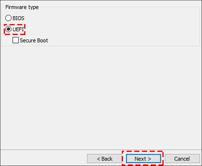 choose a firmware type