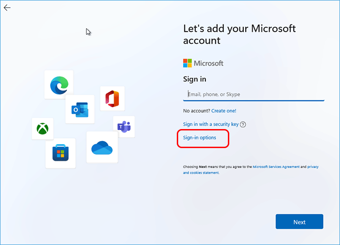 click Sign-in option