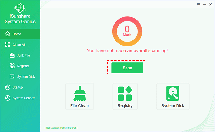 click scan for scanning your windows system