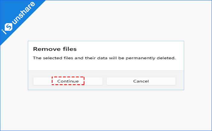 continue to remove files
