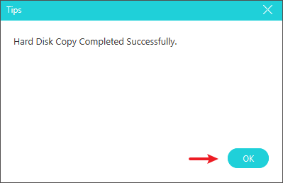 disk copy successfully