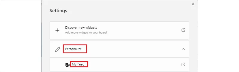 Update Widgets Settings