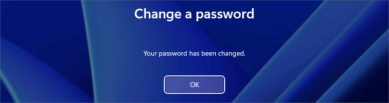your password has been changed
