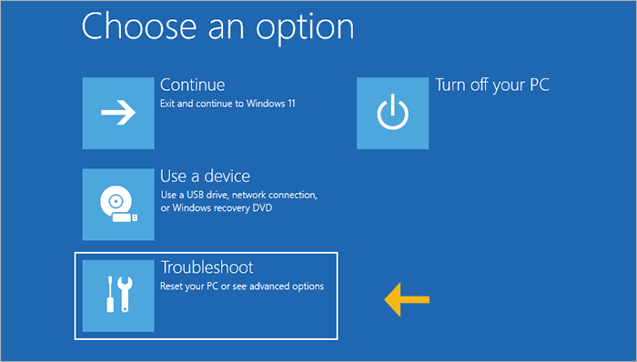 choose troubleshoot