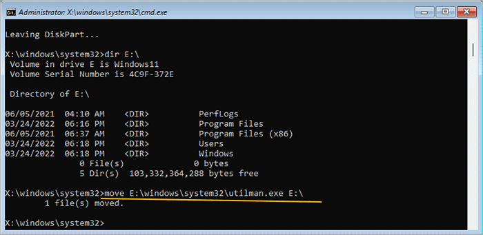 move utilman exe