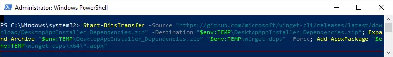 download Dependencies of WinGet