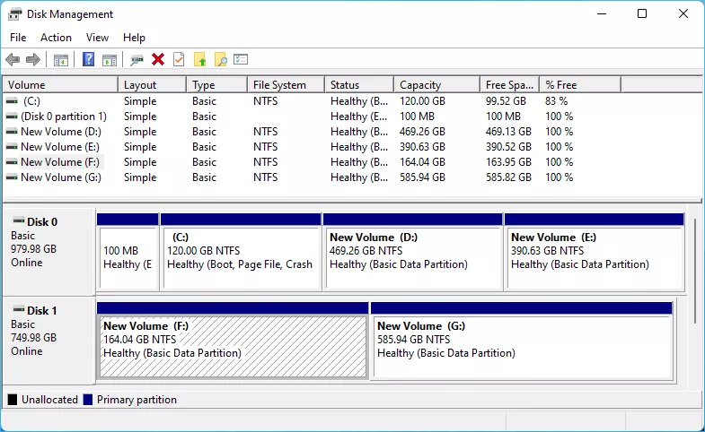 check disk layout