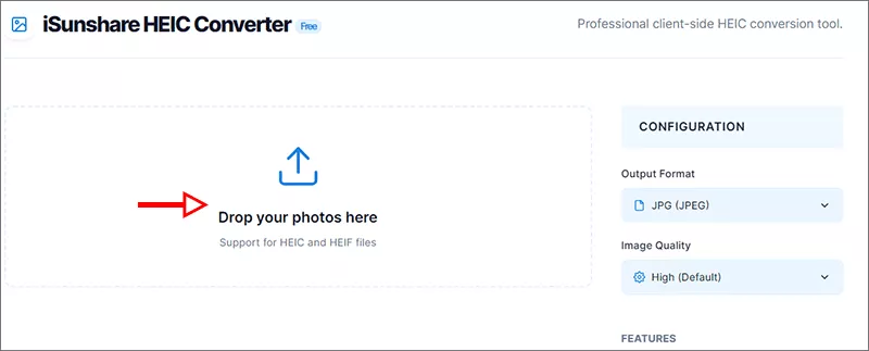 upload HEIC files
