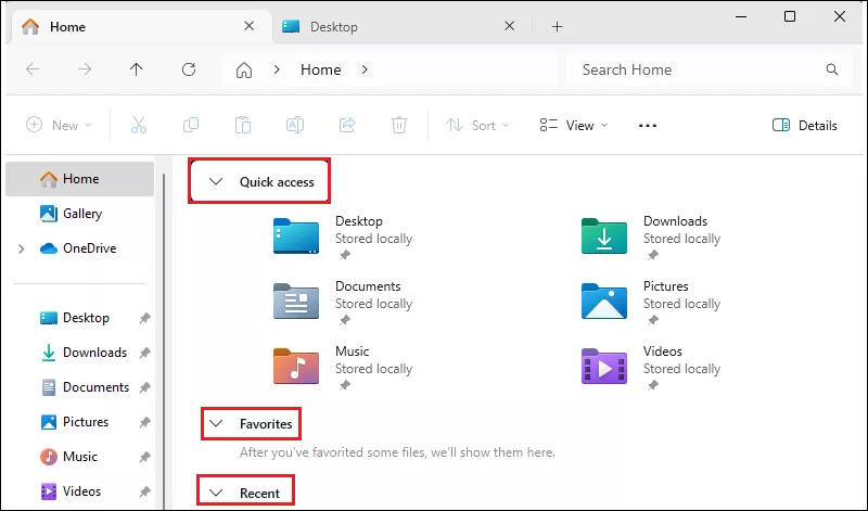 Normal Option in Home Folder