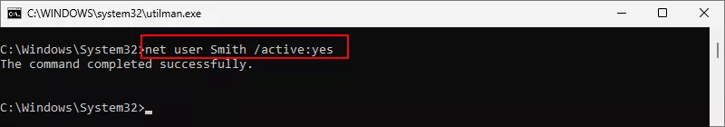 command line to active your account