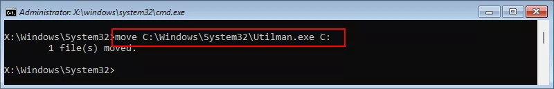 command line to move Ultilman exe