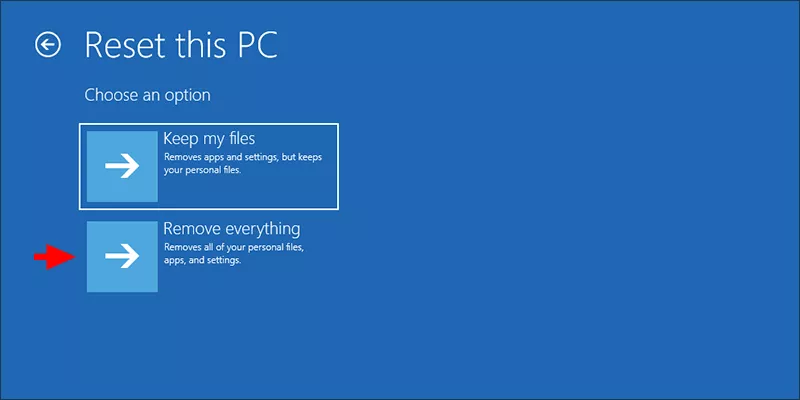 choose Remove everything