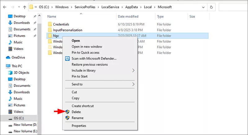 delete Ngc folder