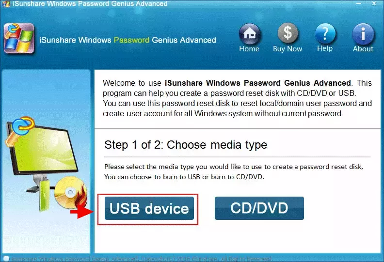 select USB device