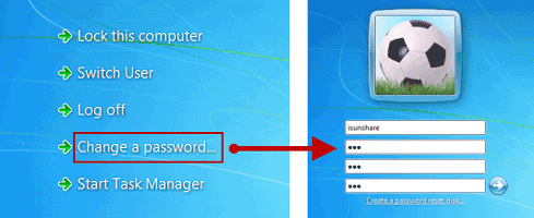 change computer windows 7 password with ctrl alt del