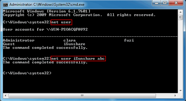 reset windows 7 password command prompt