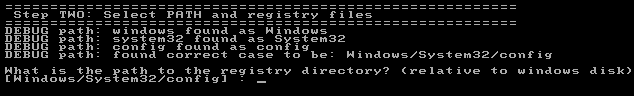 select Windows files path and registry files