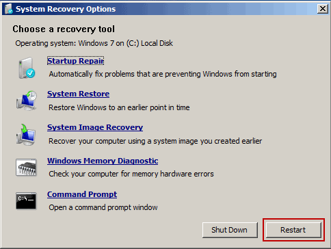 restart windows 7 and access safe mode