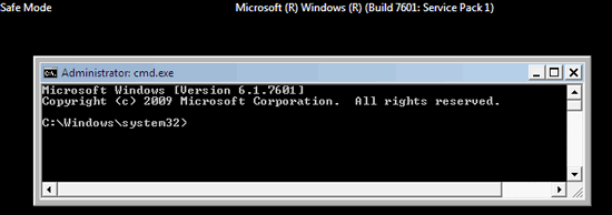 run command prompt with built-in administrator in safe mode