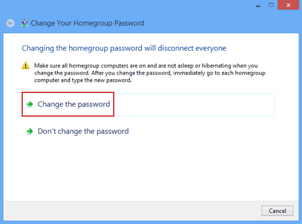choose Change the password