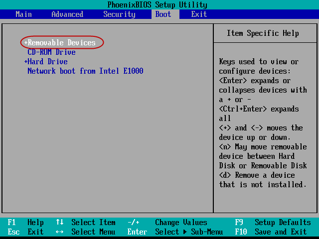 set computer boot from usb