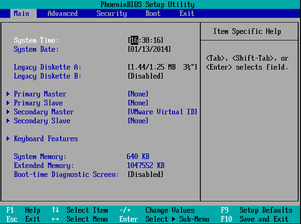 enter phoenixbios setup utility