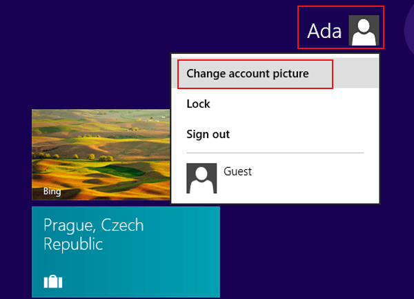 choose Change account picture