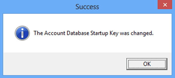 startup key created