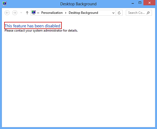 change desktop background settings disabled