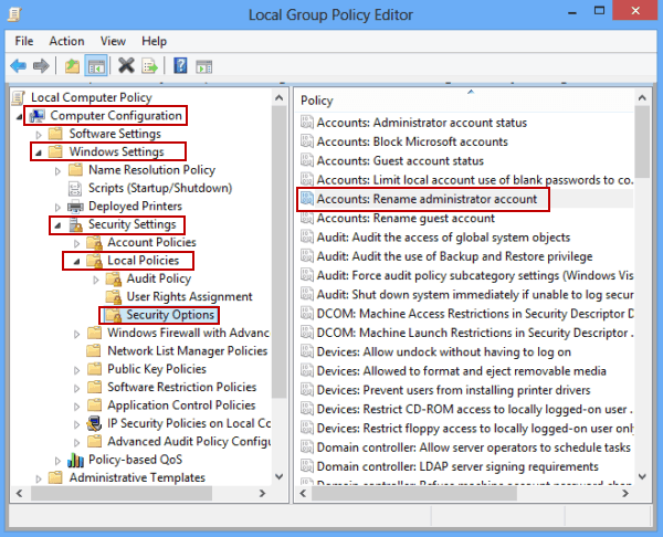 locate and open accounts rename administrator account