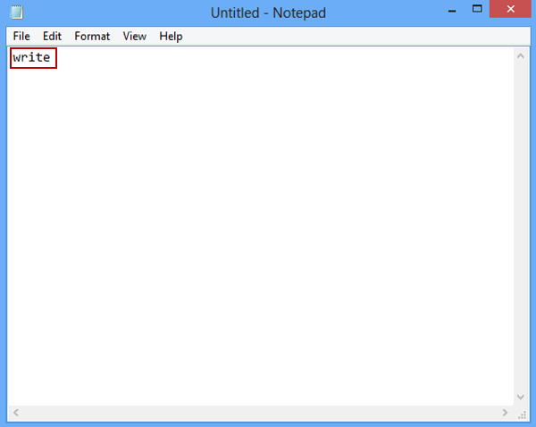 input write in notepad