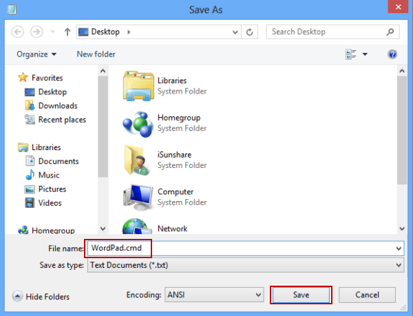 rename file and click save