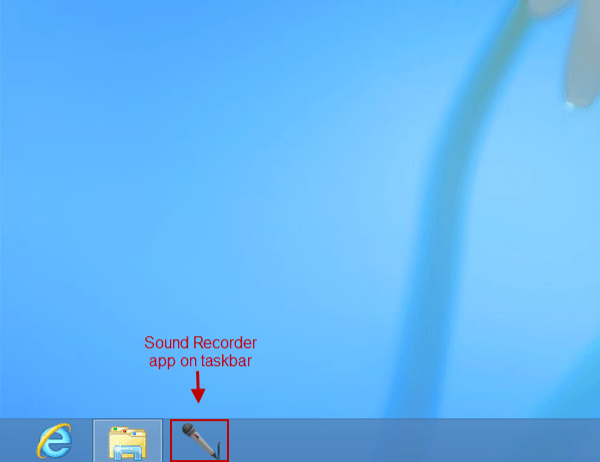 sound recorder pinned to taskbar