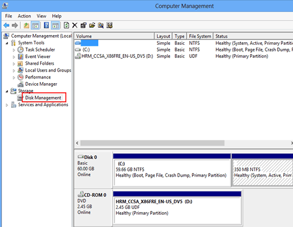 find disk management