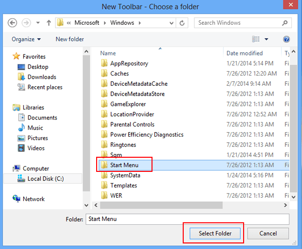 select folder