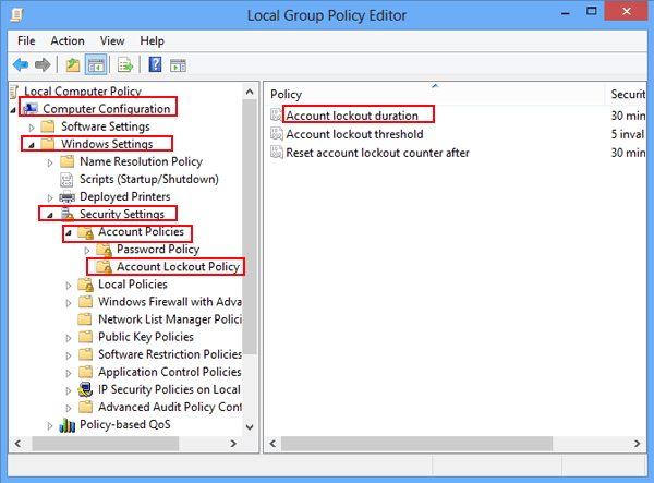 find and double click account lockout duration
