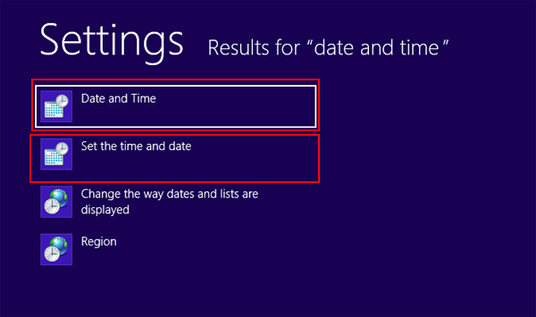 select date and time or set the time and date