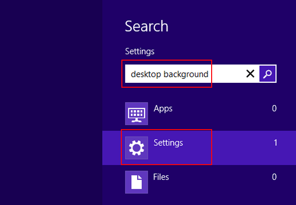 input desktop background and choose settings