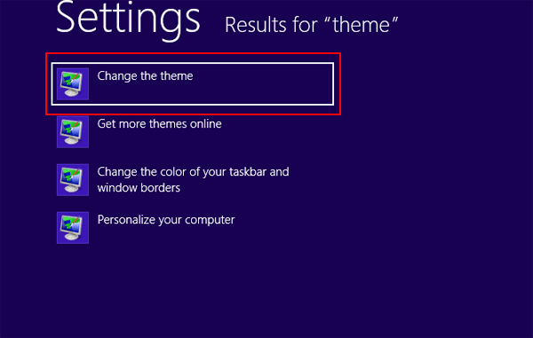 select Change the theme