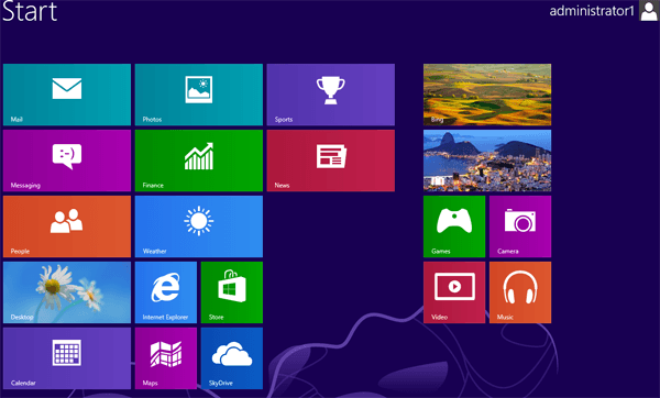 tiles on start screen