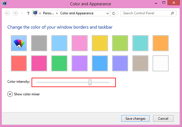 choose color intensity
