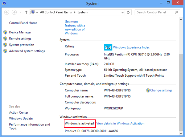 How To Check If Windows 8 Is Activated